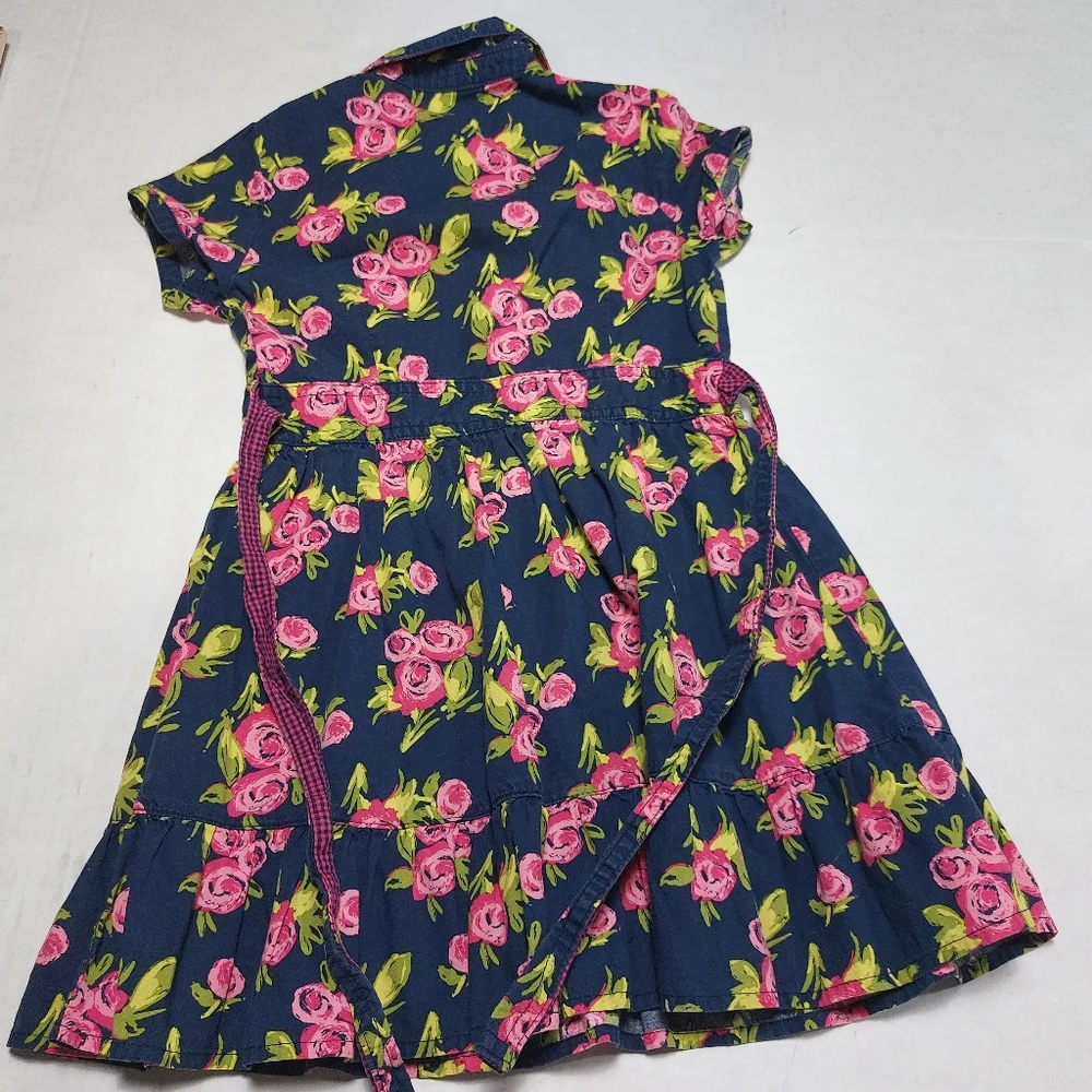 Cherokee Pink and Blue Floral Ruffle Dress Size XS - Picture 4 of 11
